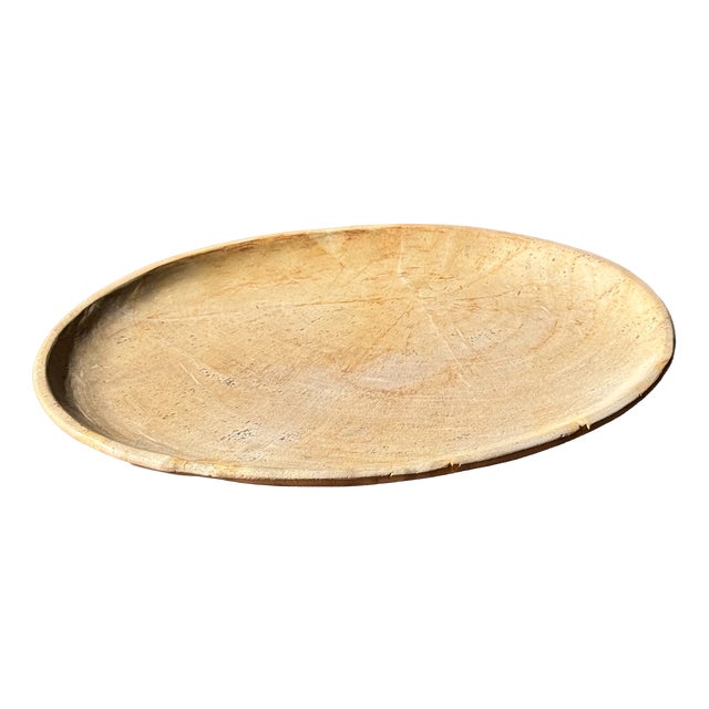 Small Oval Trinket Dish or Tray in Plain Beige Petrified Wood For Sale