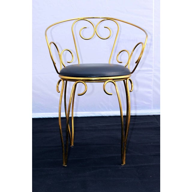 Set of Armchairs with Brass Scrolls, 1960s For Sale - Image 3 of 8