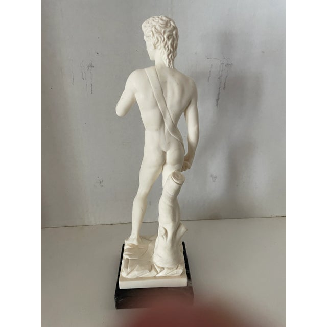Brutalist Vintage 1960 Alabaster & Marble "Elaganza" Roman David Nude Sculpture Italy Marked For Sale - Image 3 of 10