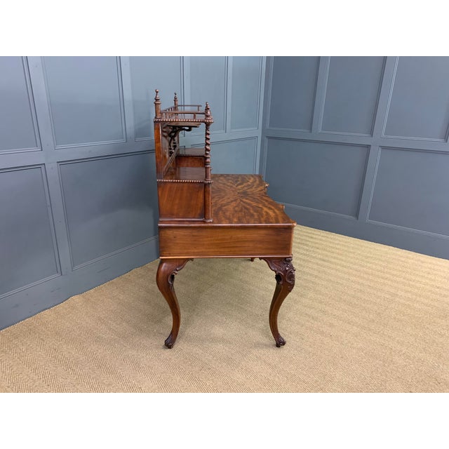 Mid 19th Century Flame Mahogany Writing Desk, 1860s For Sale - Image 5 of 18