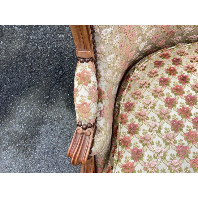 French Vintage Salon Set W/Velvet Upholstery For Sale - Image 9 of 13