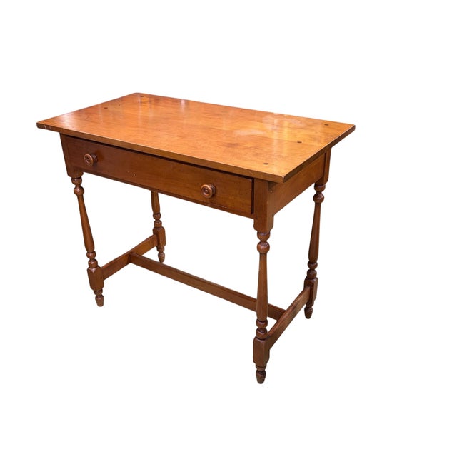 American Vintage 1960s American Colonial Solid Cherry Wood Tavern /Writing Desk For Sale - Image 3 of 10