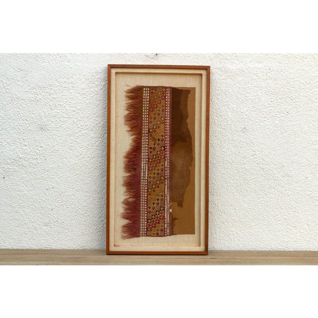 Tribal Ancient Textile Fragment From the Andes, Peru For Sale - Image 3 of 9