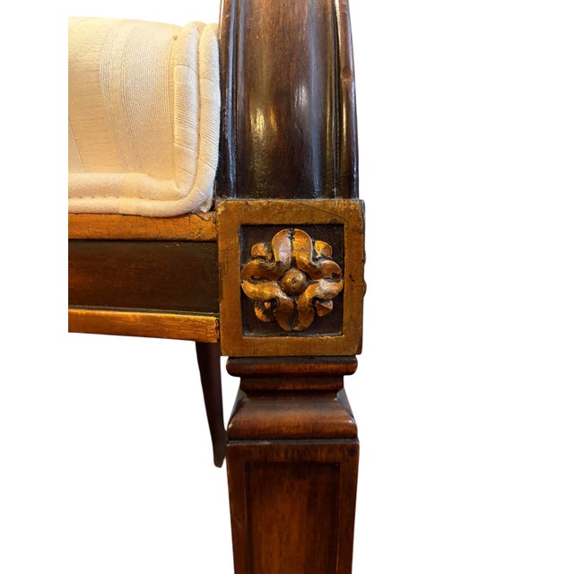 English Antique English Mahogany Settee For Sale - Image 3 of 6