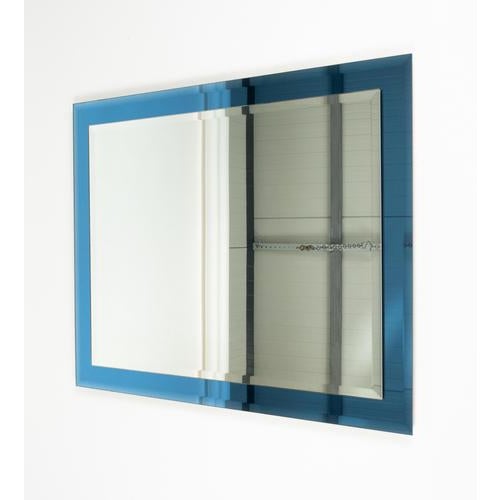 Rectangular Wall Mirror with Blue Frame from FAB Crystal, Italy, 1980s For Sale - Image 9 of 12