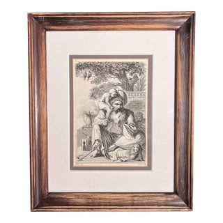 19th Century Fine Grand Tour Style Italian Print in Vintage Frame For Sale