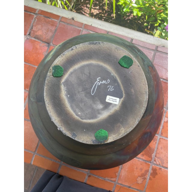 Vintage Tony Evans Studio Pottery XL Raku Pot For Sale In Miami - Image 6 of 12