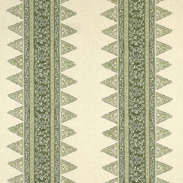 Sample - Schumacher x Mark D. Sikes Foxglove Indoor/Outdoor Fabric in Leaf Green For Sale