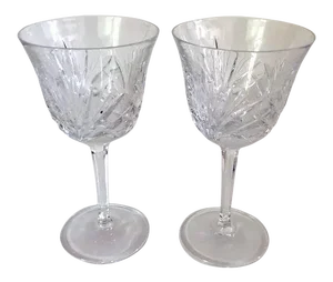 90s Gorham Crystal Wine Glasses- a Pair