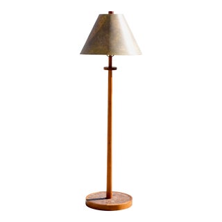 1960s Gordon and Jane Martz Style Marshall Studios Tile and Teak Floor Lamp For Sale