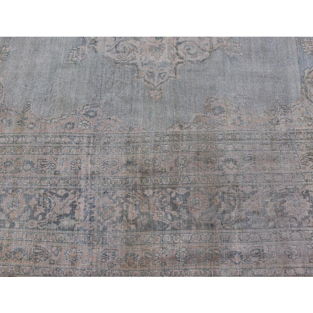Antique Persian Khorassan Rug With Soft Blue and Taupe Allover Medallion 9'7 X 13 For Sale - Image 14 of 16