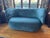 Mid-Century Modern Ferm Living Rico 2 Seater Sofa in Blue Velvet For Sale - Image 3 of 6