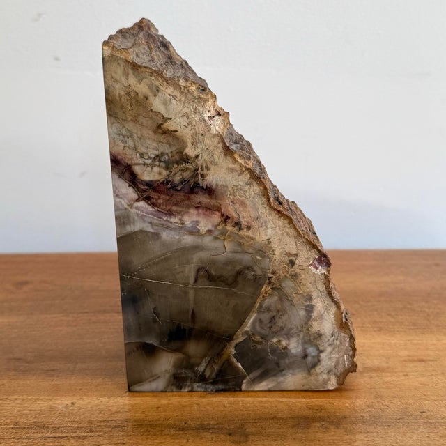 Pretty cut stone bookend, a single. Most items found at Pub & Oasis are vintage and antique in nature which we believe...
