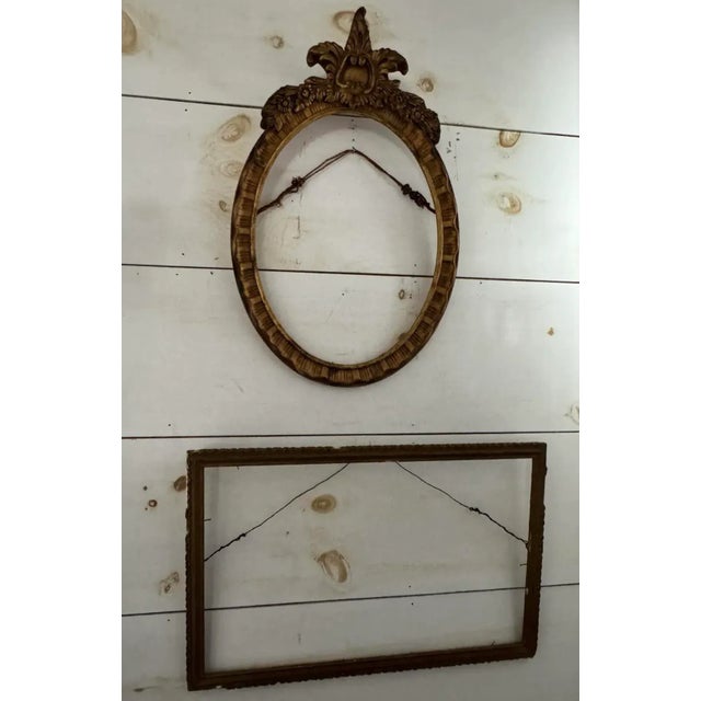 Rare Early 1900s French Louis XVI Gilt Frames, Pair — Authentic Patina For Sale - Image 4 of 6