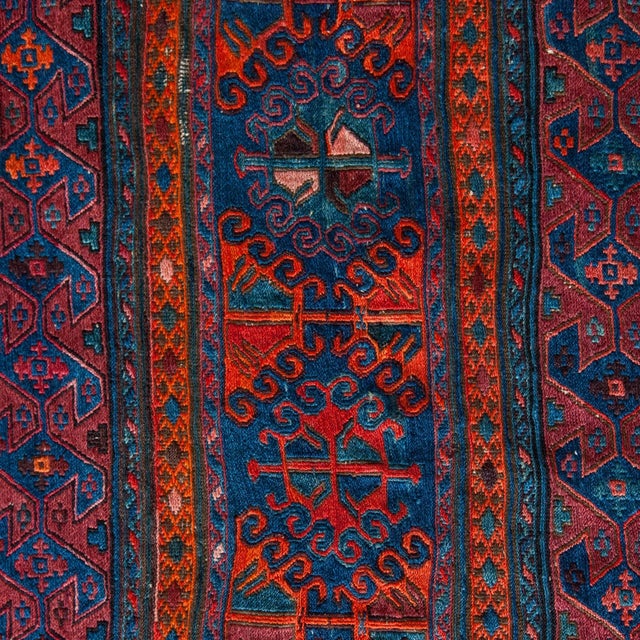 Vintage Ersari Turkmen Embroidered Flatweave Textile, 1950s For Sale - Image 4 of 5
