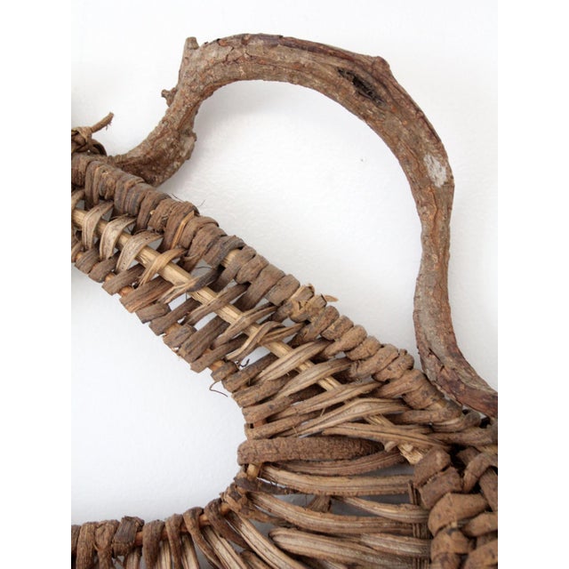 Vintage Woven Vine Wall Basket For Sale - Image 10 of 10