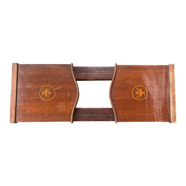 19th Century English Regency Mahogany Book Slide With Satinwood Inlay For Sale