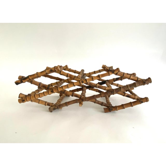 1970s Burnt Bamboo Wine Rack | Chairish