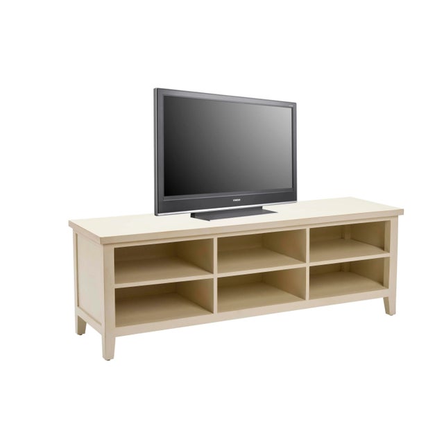 Modern Low Bookshelf in Shady White For Sale - Image 3 of 4