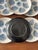 Vintage Embossed Blue Ceramic Oyster Plates, Set of 10 For Sale - Image 6 of 13