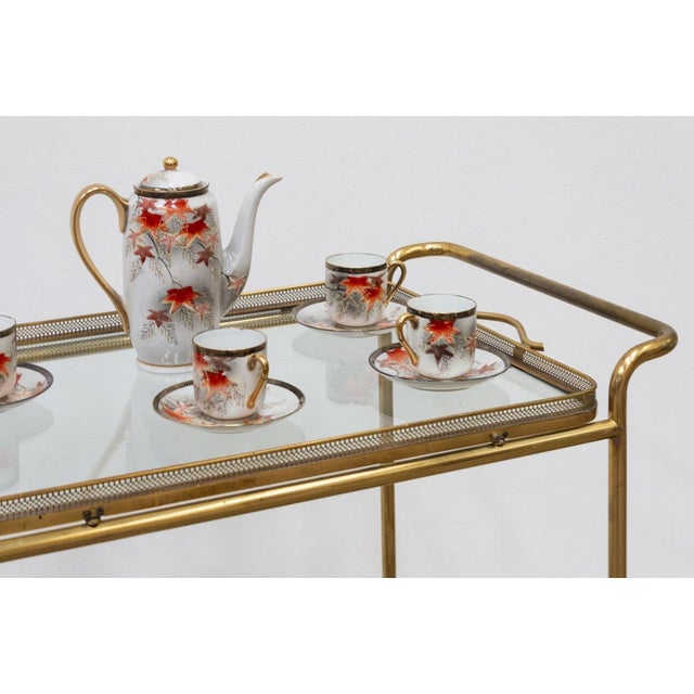 Brass and Glass Food Trolley, 1950s For Sale - Image 6 of 11