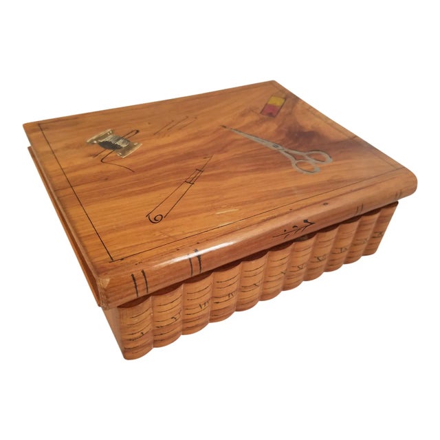 Wood Late 19th Century English Olive Wood Sewing Spool Box For Sale - Image 7 of 10