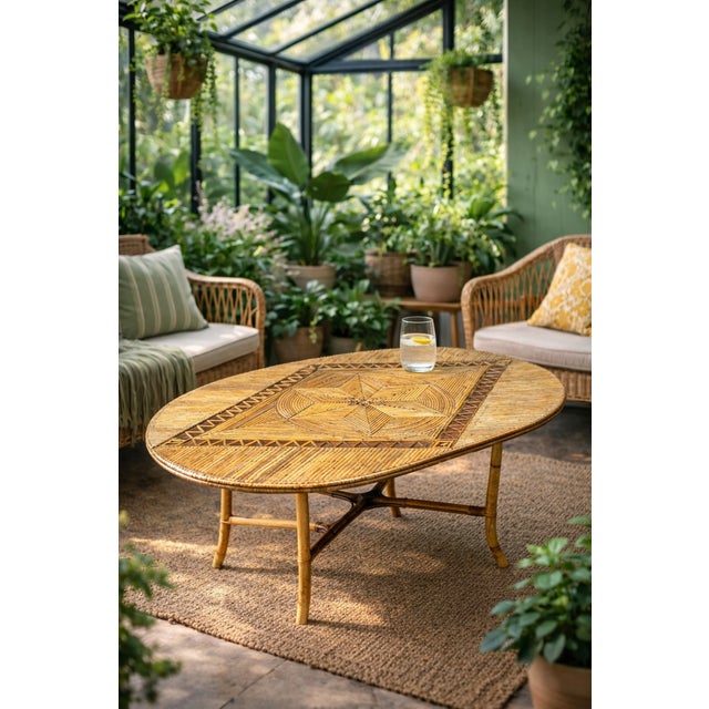 Rattan Coffee Table by Blanchet, 1975 For Sale - Image 6 of 10