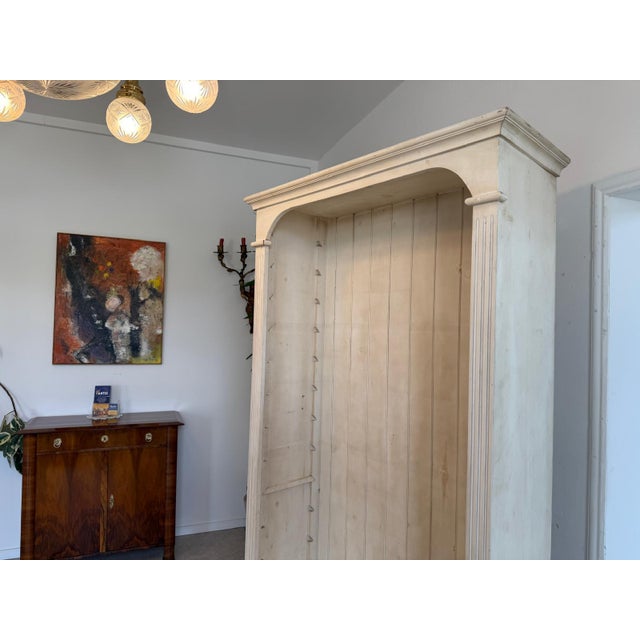 Farmhouse White Bookcase in Pine For Sale - Image 4 of 8