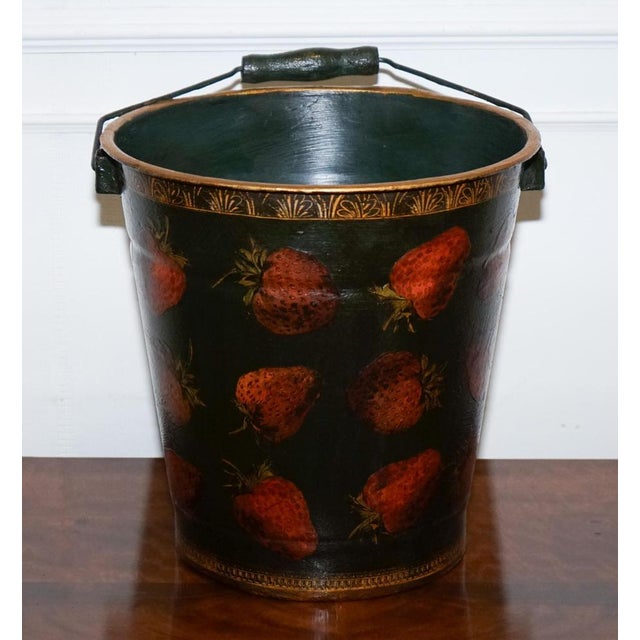 Vintage Metal Bucket. Reimagined as a delightful decorative piece through the traditional art of decoupage, featuring...