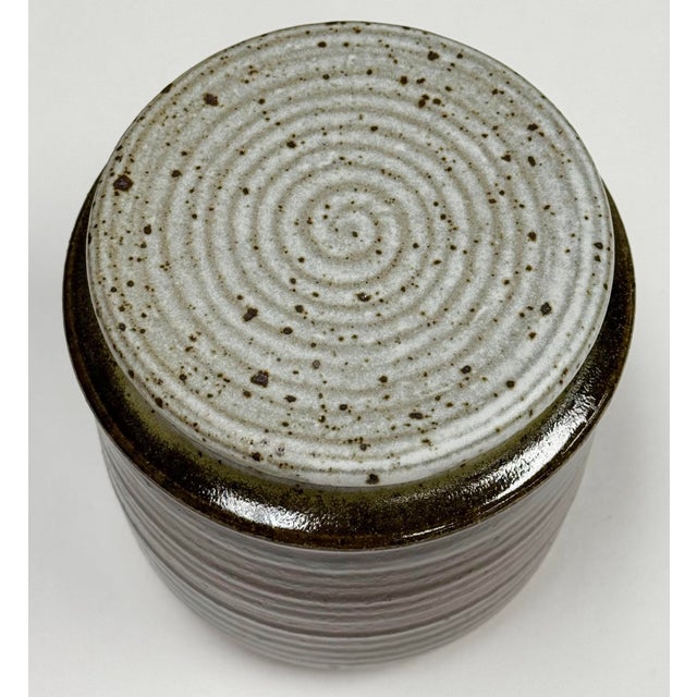 Vintage Studio Pottery Lidded Jar in Brown Tones For Sale - Image 4 of 8