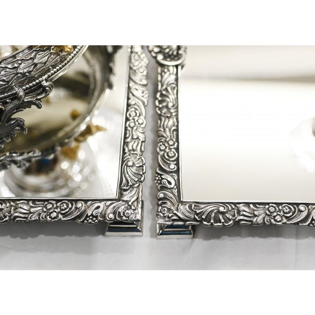 Silver Plate Cherub Glass Table Display For Sale - Image 11 of 18