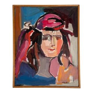 1990 Impressionist Style Portrait - Oil on Canvas by Hannah Dalbey #1 - For Sale