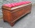 19th Century Mahogany Inlaid and Tufted Velvet Two-Drawer Storage Bench For Sale - Image 4 of 10