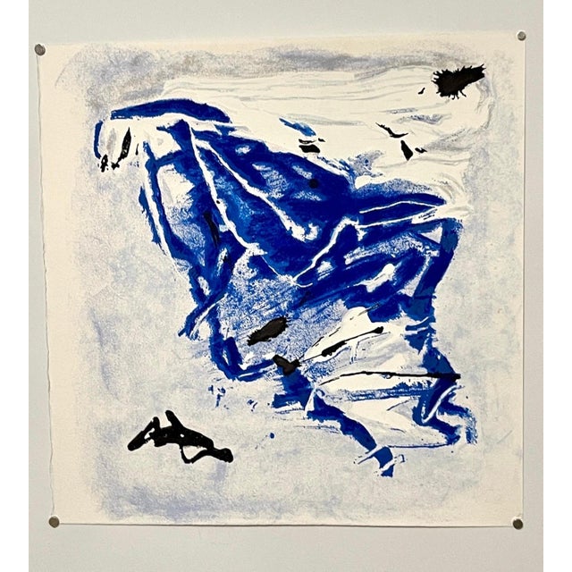 Heavily textured abstract print in a serigraph and terragraph technique. It has a raised texture to the surface, A...