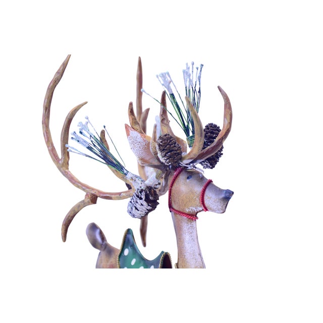Metal Holiday 14" Stag Reindeer For Sale - Image 7 of 10