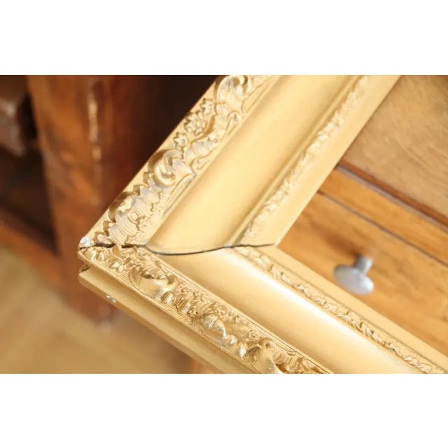 Gold Giltwood Stucco Painting Frame, France, 1950s For Sale - Image 8 of 10