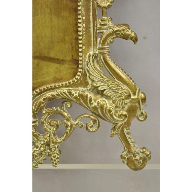 Metal Antique French Regency Style Cast Brass Bronze Figural Eagle Photo Picture Frame For Sale - Image 7 of 10