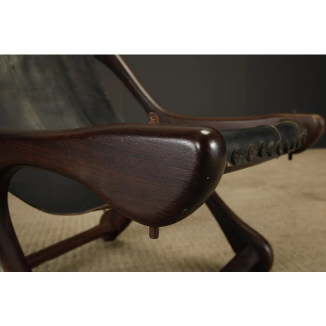 Rosewood and Leather 'Sloucher' Lounge Chair by Don Shoemaker, 1960s, Signed For Sale - Image 12 of 18