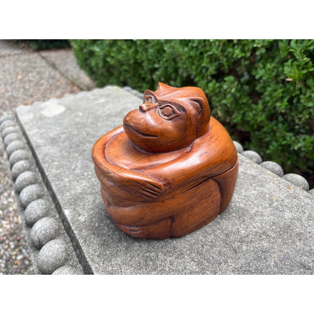 1930s 1930's Carved Monkey Box For Sale - Image 5 of 9