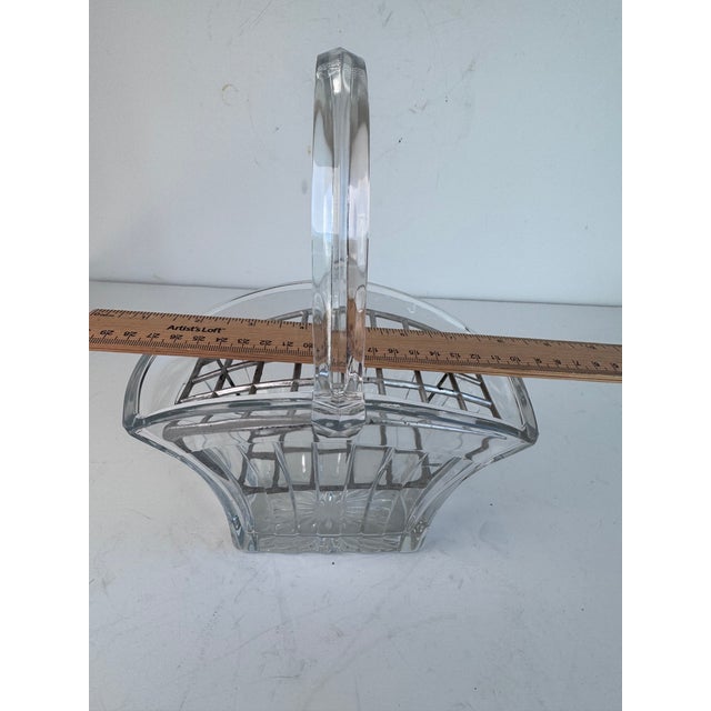 Transparent Heisey Glass Flower Basket Vase For Sale - Image 8 of 9