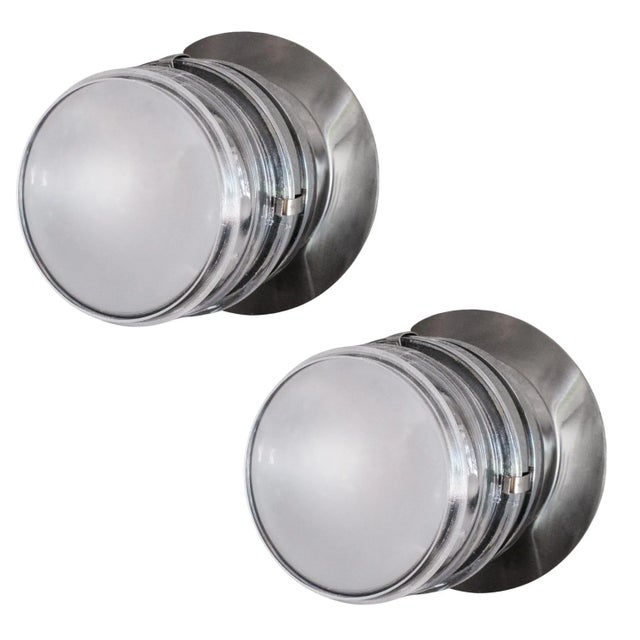 Joe Colombo 'Fresnel' Wall Lamps for Oluce in Chrome - a Pair For Sale - Image 17 of 17