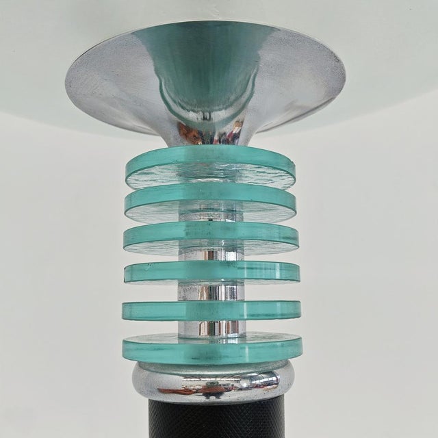 Glass French Art Deco Floor Lamp in Satin Glass, 1920s For Sale - Image 7 of 18