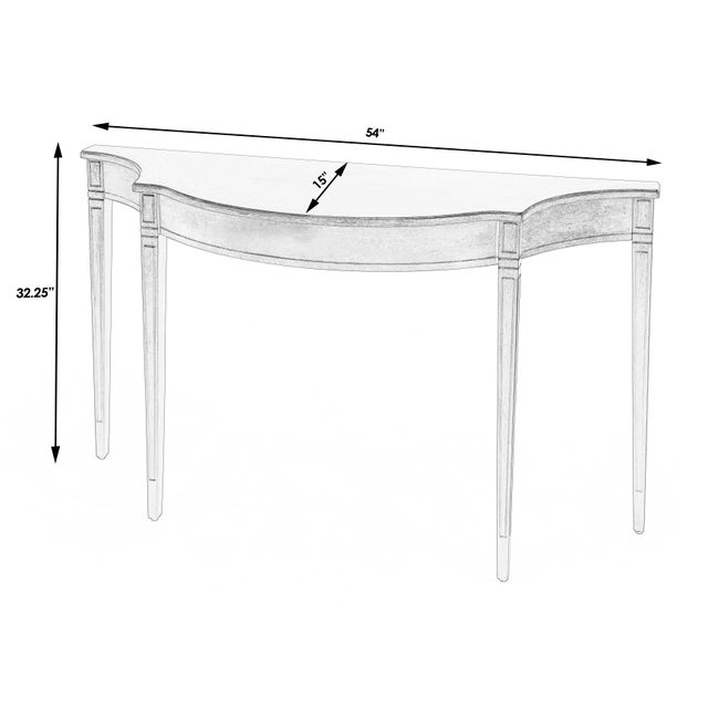 Traditional Chester 54 in. W Demilune Wood Traditional Console Table, Light Brown Burl For Sale - Image 3 of 8