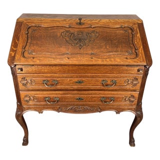 French Writing Desk in Oak For Sale