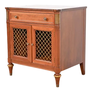 Kindel Furniture French Regency Louis XVI Cherry Wood Nightstand, Newly Refinished