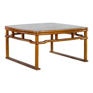 19th Century Chinese Qing Dynasty Coffee Table with Humpback Stretchers For Sale