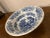 French Country 1980s Vintage Blue Ironstone Vegetable Bowl Home Country Myott Staffordshire England For Sale - Image 3 of 6