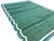 Textile Handmade Cotton Area Vegetable Dyed Rug, Forest Green, Cream and Teal Blue Scalloped Dhurrie - 9'x12' For Sale - Image 7 of 10