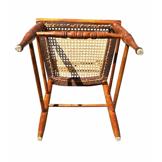 Antique Set of Four Tiger Maple Federal Period Dining Chairs For Sale - Image 12 of 12