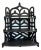 1990s Distressed Black Fretwork 3 Tier Shelf For Sale